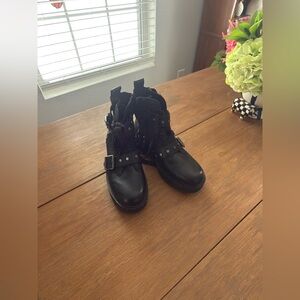 UGG Black Buckle Ankle Boots